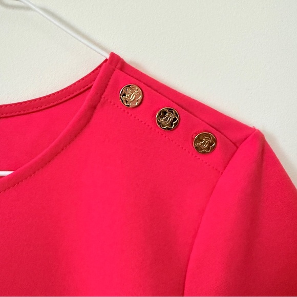 Draper James Bell Sleeve Fuchsia Pink Shift Dress - Picture 7 of 7